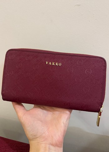 Vakko Orijinal Vakko Bordo Monogramli Uzun Cuzdan
