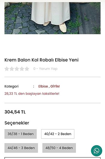 38 Beden camel Renk Krem balon kol elbise