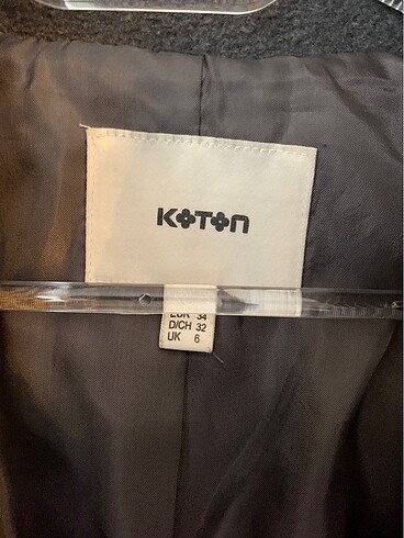 34 Beden Koton Gri Kaban