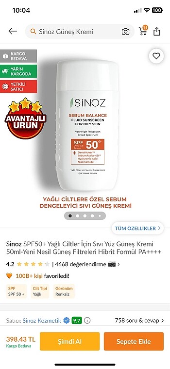 #sinozgüneşkrem