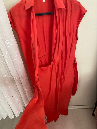 m Beden kırmızı Renk #zara#mango#elbise