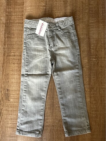 Unisex çocuk gri jean pantolon