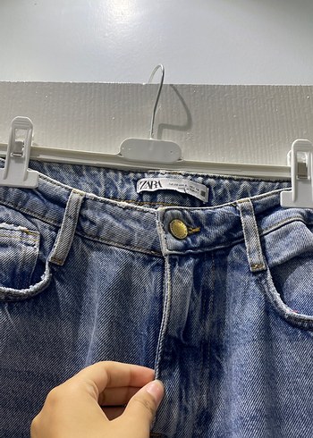 Zara Mavi Regular Fit Denim Kadın Jean