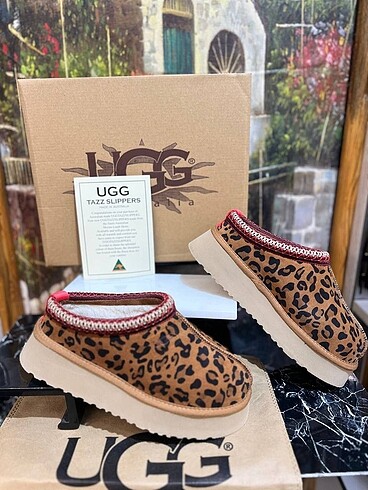 37 Beden turuncu Renk UGG TAZZ LEOPAR ORJİNAL DERİ