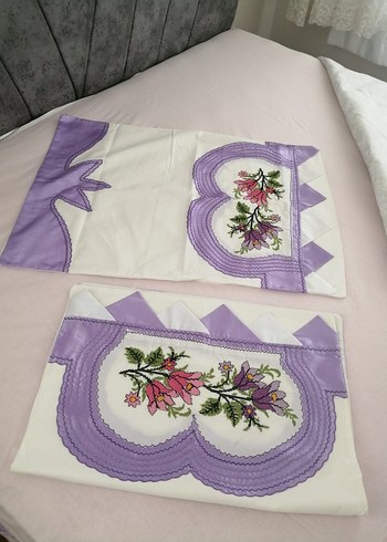 Mor Nakışlı Pastel Yatak Örtüsü - Görsel 2