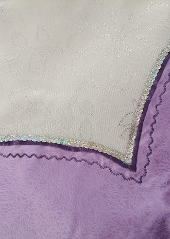 Mor Nakışlı Pastel Yatak Örtüsü - Görsel 4