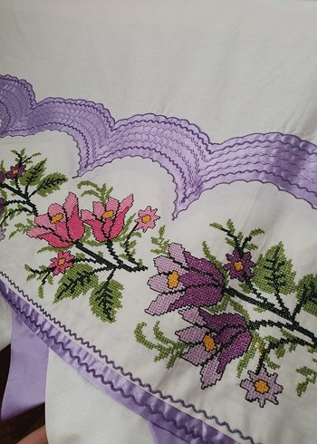 Mor Nakışlı Pastel Yatak Örtüsü - Görsel 3