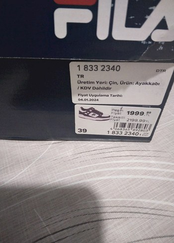 FILA Siyah Beyaz  kadin Erkek Spor Ayakkabı - Görsel 6