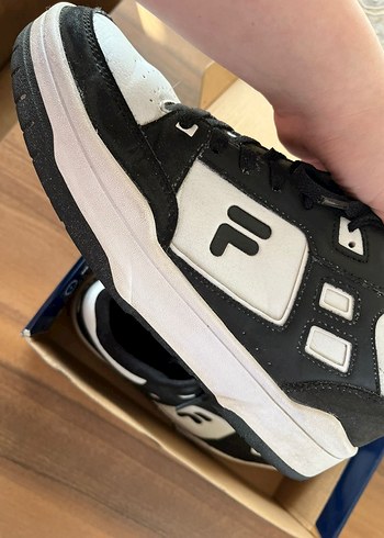 Beyaz Siyah Blok Topuklu Kadın Spor Ayakkabı - Görsel 2