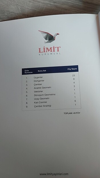 Limit yayınları tyt ayt geometri anlatım föyleri video çözümlü