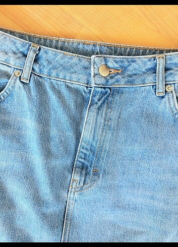 l Beden mavi Renk Denim kot midi etek