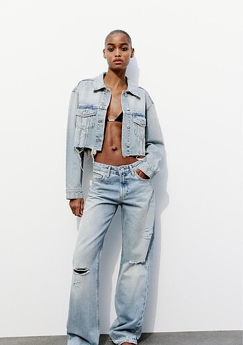 Zara Zara crop denim ceket