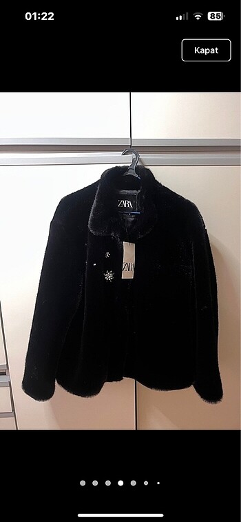 Zara Zw collection mücevher detaylı suni kürk