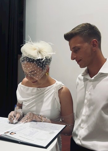 Beden beyaz Renk Nikah şapkası