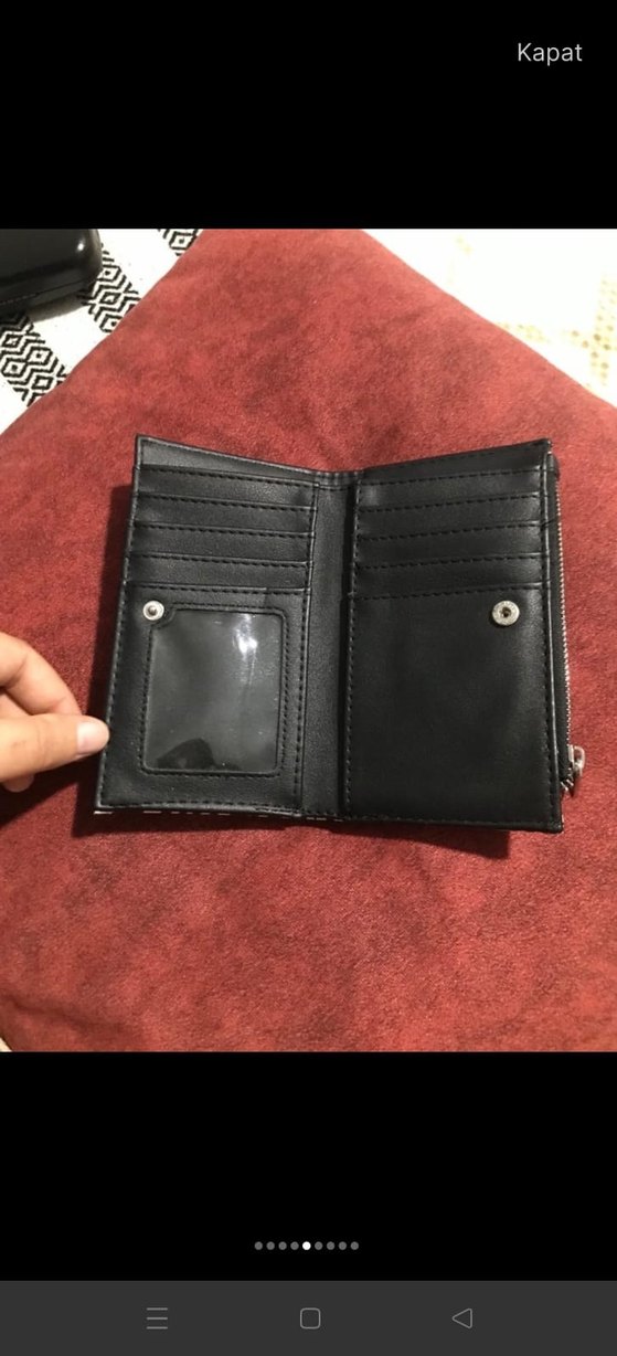 Zebra Desenli Siyah Deri Fermuarlı Cüzdan - Görsel 5