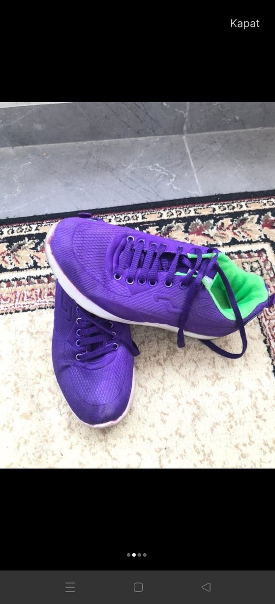 Mor Kadın Spor Ayakkabı Velcro Bağcıklı - Görsel 2