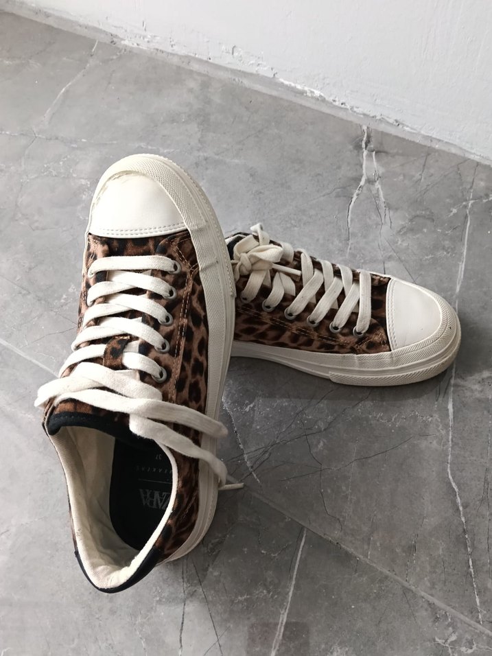 ZARA Leopar Desenli Kadın Spor Ayakkabı - Görsel 2