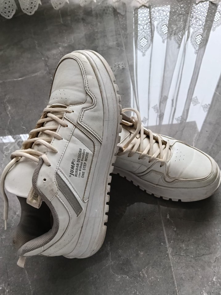 Beyaz Platform Topuklu Kadın Spor Ayakkabı - Görsel 2