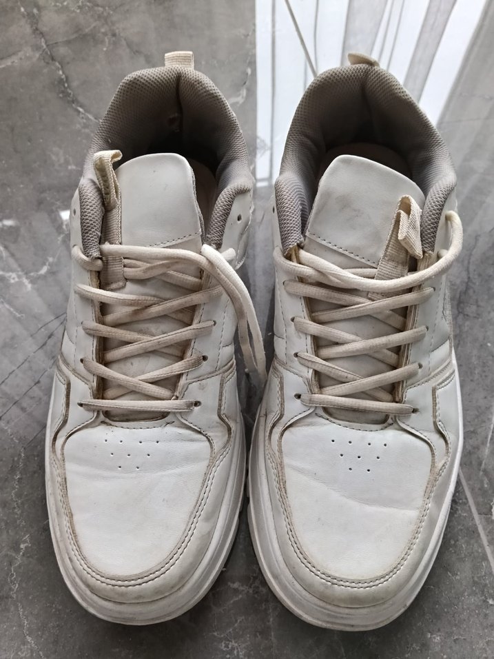 Beyaz Platform Topuklu Kadın Spor Ayakkabı - Görsel 4