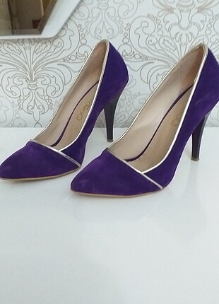 Süet mor stiletto