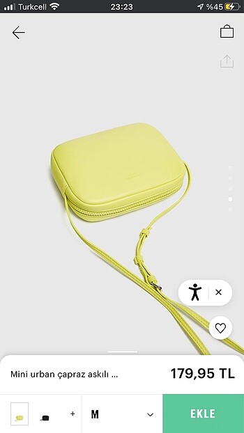  Beden sarı Renk Pullbear etiketli çanta