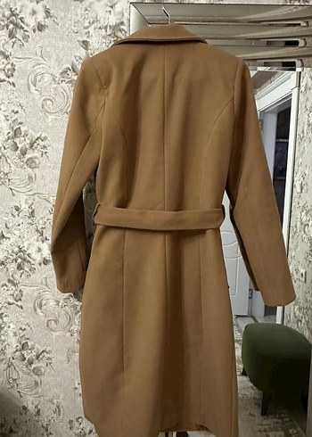 40 Beden Kemerli Camel Rengi Kadın Kaban