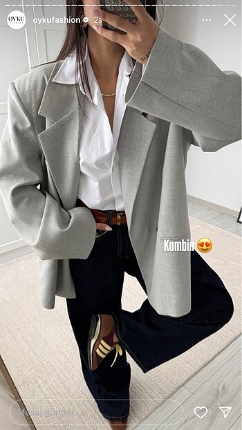 Gri oversize ceket