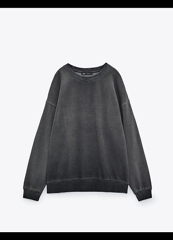 m Beden gri Renk Zara soluk efektli sweatshirt 