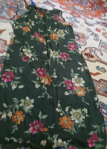 Çiçek Desenli V Yaka Bohem Kadın uzun elbise - Görsel 2