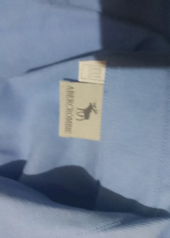 Pembe mavi Kısa Kollu Keten Gömlek - Görsel 4