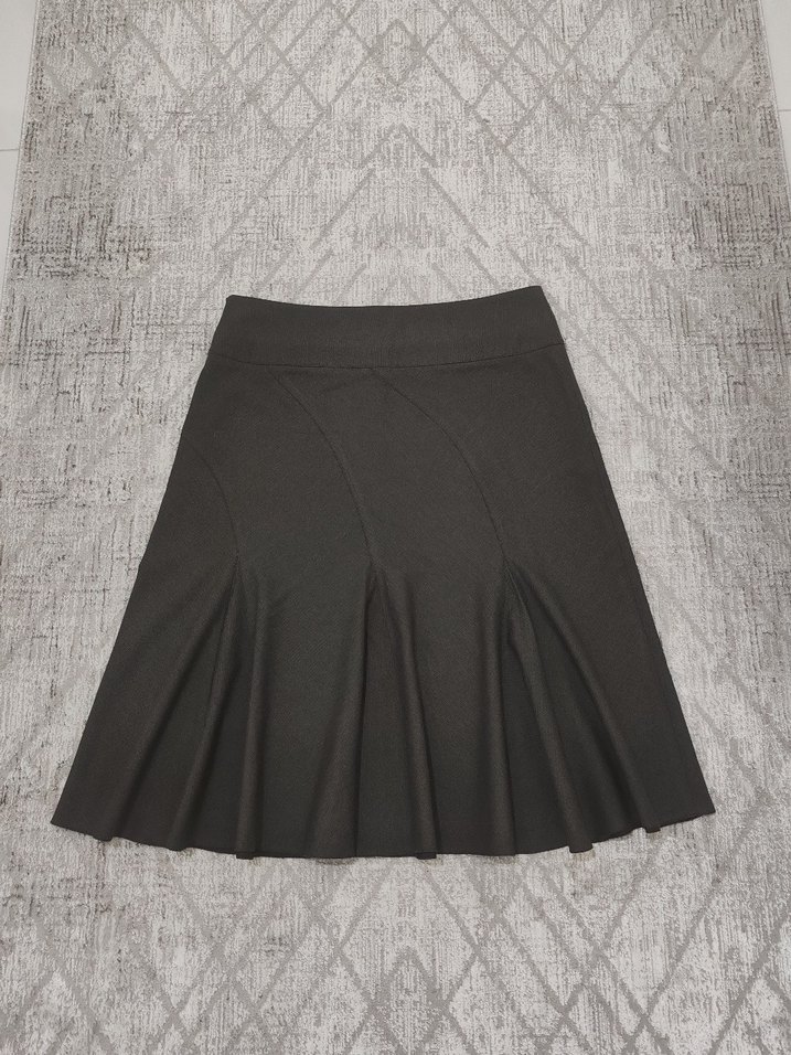 Füme Pileli Mini Kadın Etek - Görsel 3