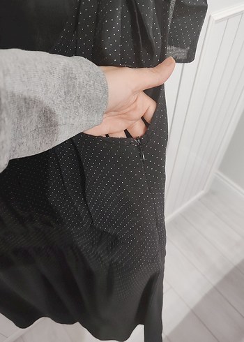 Siyah Midi Poantiyeli Kolsuz Elbise - Görsel 6