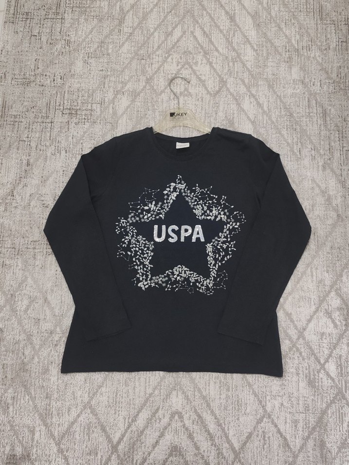 Kız Çocuk Gri Nakışlı Uzun Kollu Sweatshirt - Görsel 2