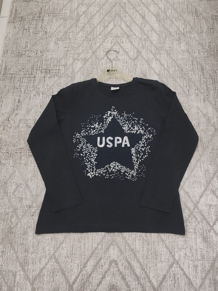 Kız Çocuk Gri Nakışlı Uzun Kollu Sweatshirt - Görsel 4