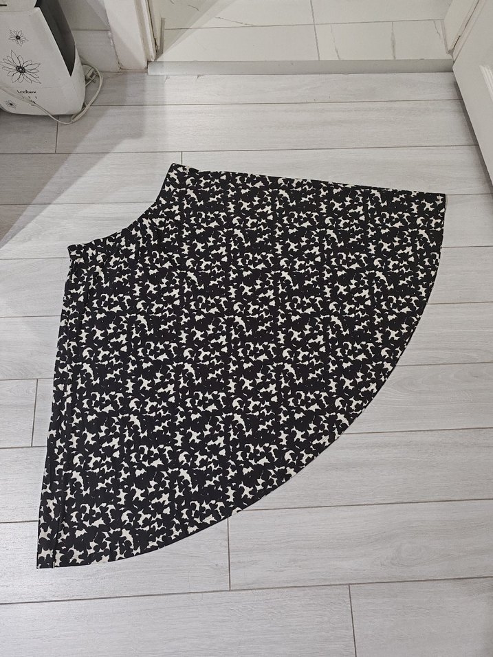 Renkli Baskılı Midi Etek - Görsel 2