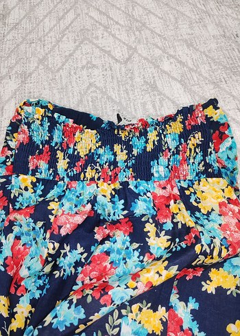 Çiçek Desenli Uzun Straplez Elbise - Görsel 8