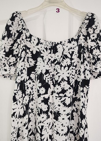 Çiçek Desenli Midi Bohem Elbise - Görsel 5