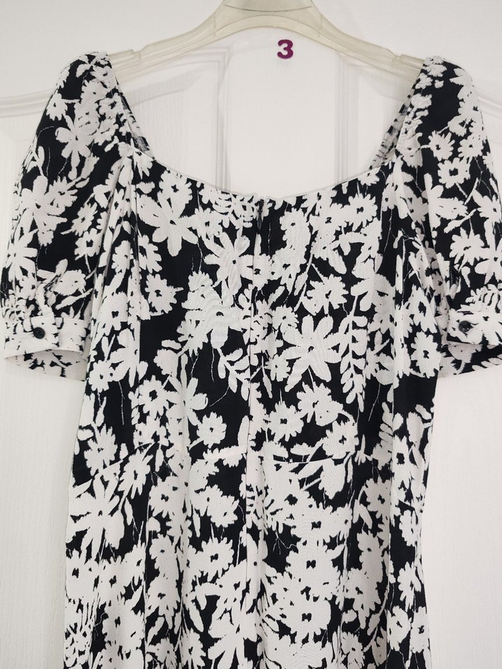 Çiçek Desenli Midi Bohem Elbise - Görsel 5