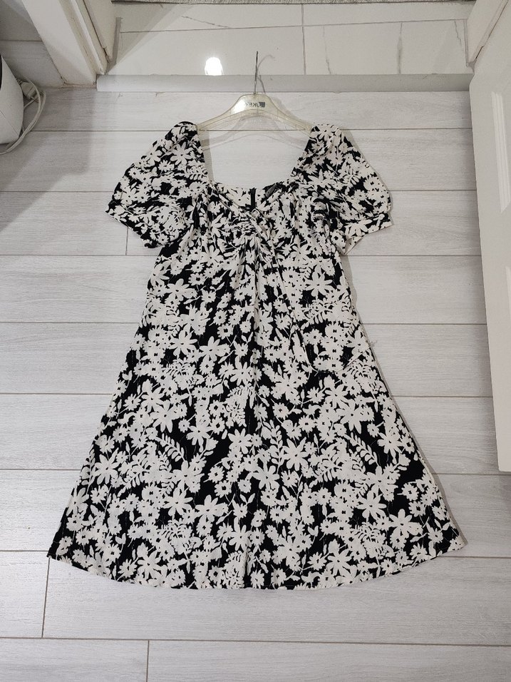 Çiçek Desenli Midi Bohem Elbise - Görsel 3