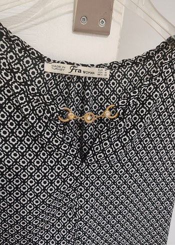 Bohem Desenli Kadın V Yaka Bluz - Görsel 3