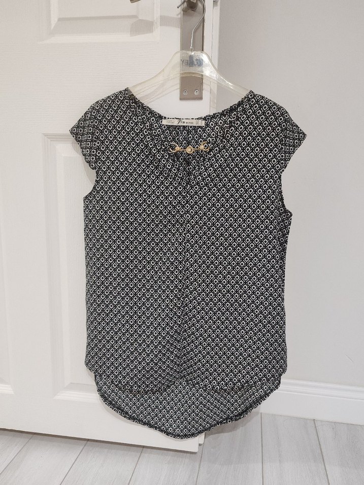 Bohem Desenli Kadın V Yaka Bluz - Görsel 2