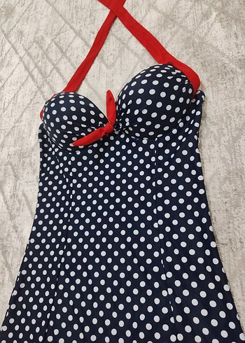 Puantiye Desenli Retro Mini Mayo - Görsel 6