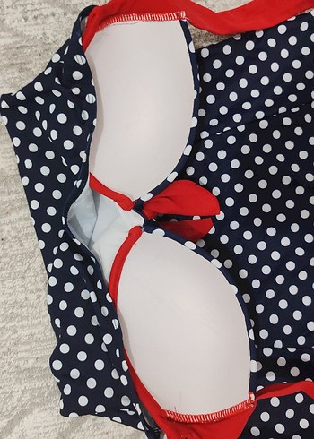 Puantiye Desenli Retro Mini Mayo - Görsel 5