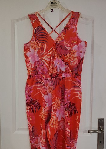 Kadın Çiçek Desenli Uzun Tulum - Görsel 3