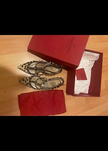 Leopar Desenli Kürklü Süet Stiletto valentino marka - Görsel 3