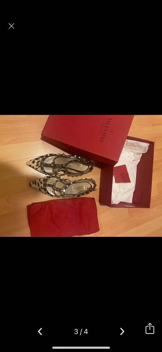 Leopar Desenli Kürklü Süet Stiletto valentino marka - Görsel 3