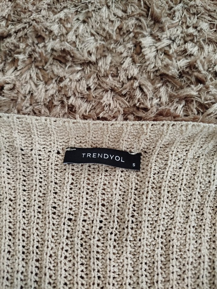Bej Örgü Kadın salaş Hırka - Görsel 4