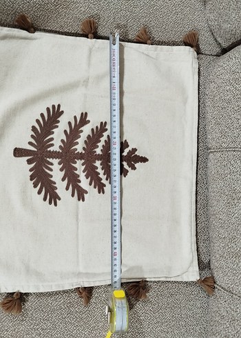 Bohem Tarzında İşlemeli Kahverengi Kırlent - Görsel 4