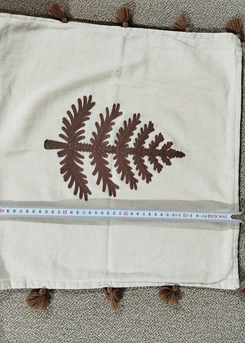 Bohem Tarzında İşlemeli Kahverengi Kırlent - Görsel 5