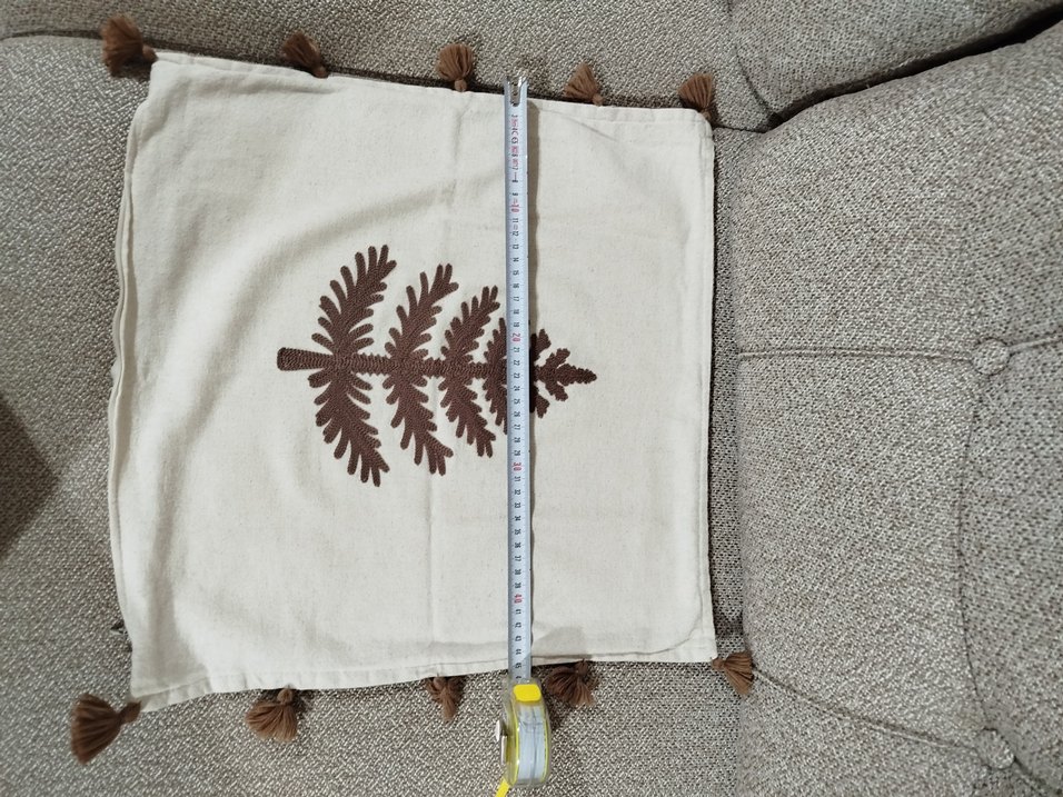 Bohem Tarzında İşlemeli Kahverengi Kırlent - Görsel 4